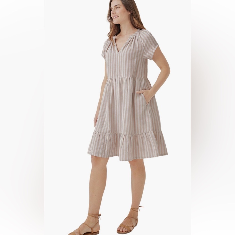 Pact Organic Coastal Double Gauze Throw-And-Go Dress Size Medium - Picture 4 of 6